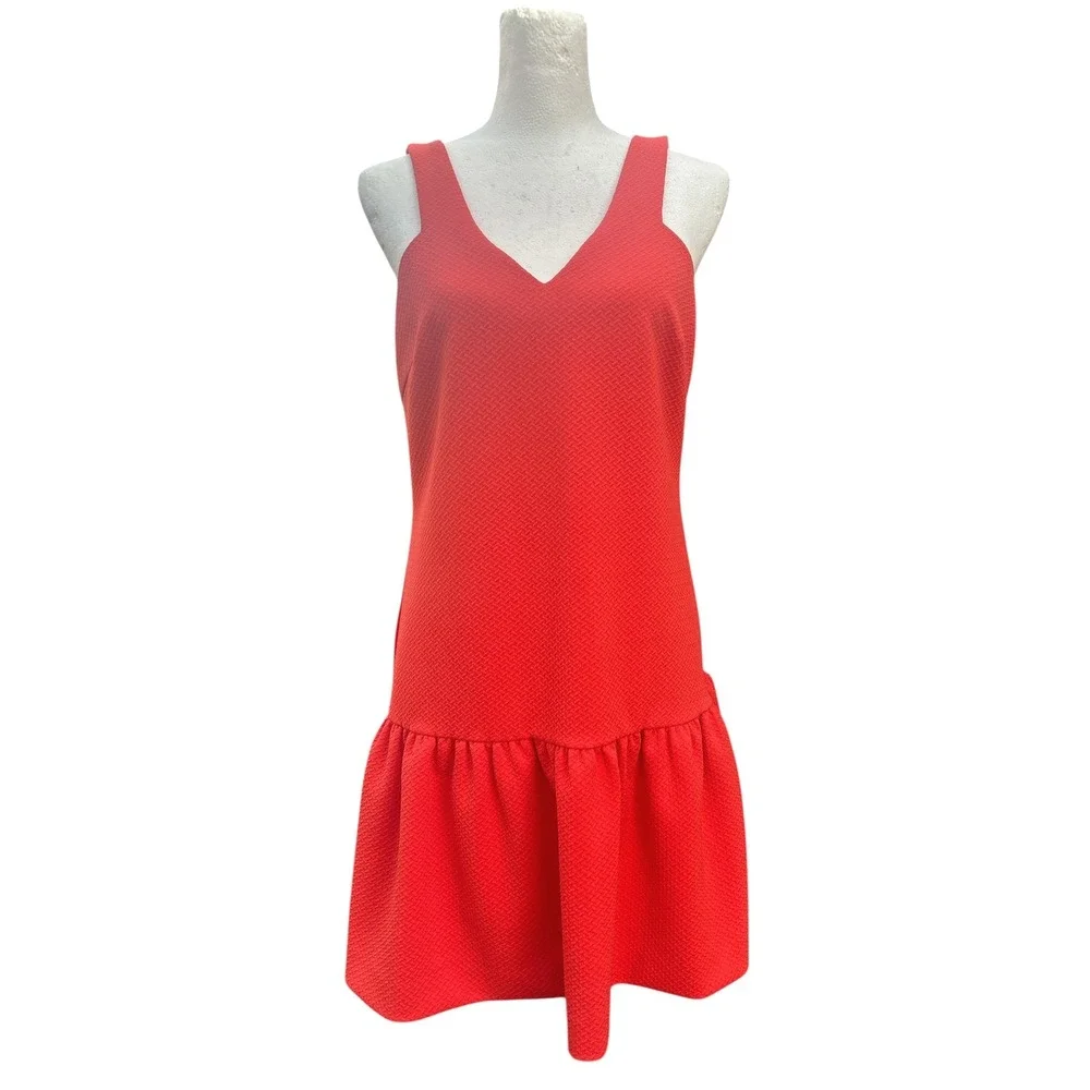 NWT Trina Turk Dress‎ Size 6 Red Coral Isis Sleeveless Drop Waist Mini
